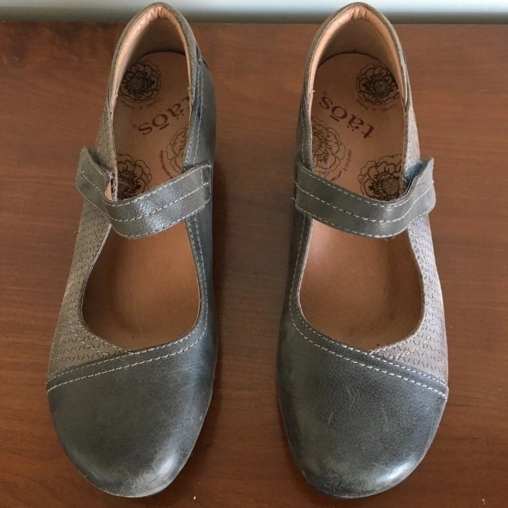 Taos Mushroom Gray Leather Mamba Shoes Women's 9